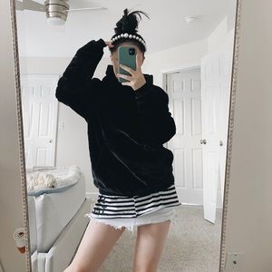 Urban Outfitters Black Fuzzy Hoodie
